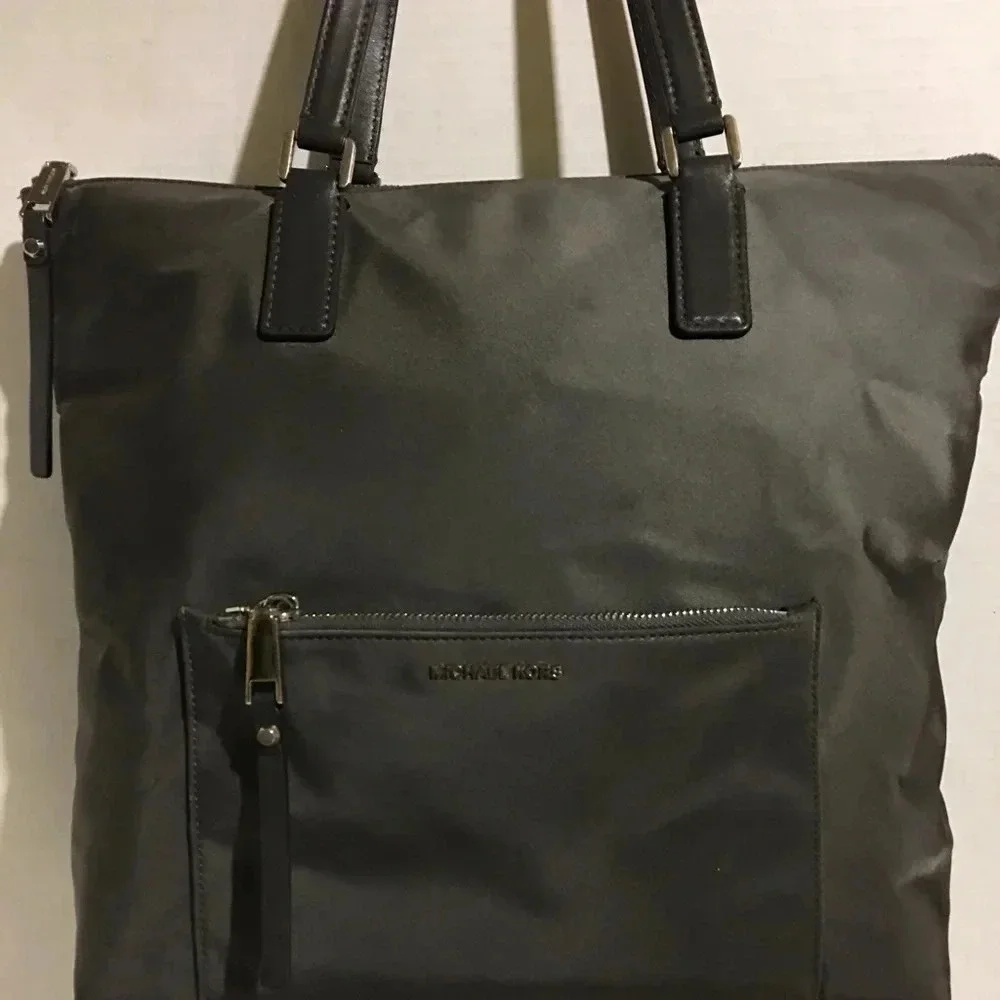 Michael kors grey nylon/ leather hobo handbag